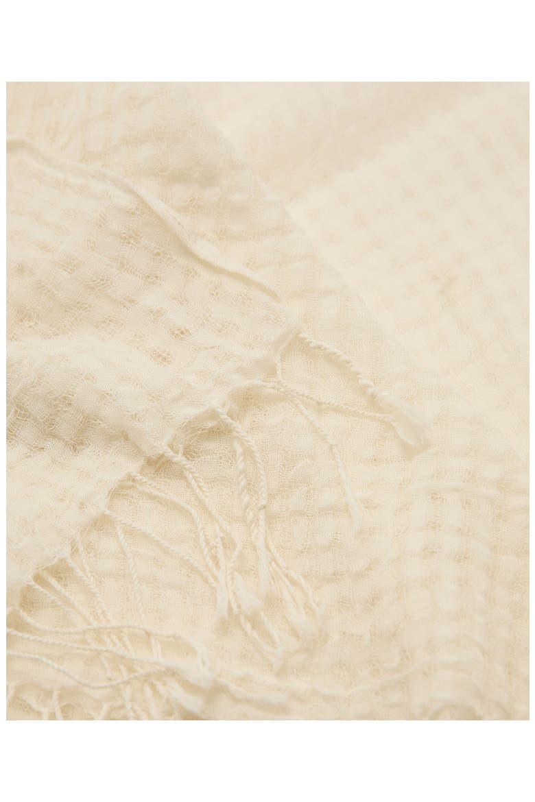 Fringe Trim Cotton Gauze Scarf, Alternate, color, ECRU