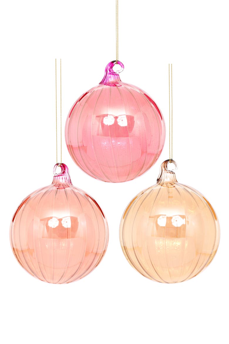 Festive Shimmer Ornament, Box of 6, Main, color, Peach