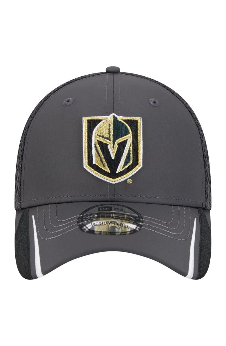 New Era Men's New Era Gray Vegas Golden Knights Linear Featherweight 39THIRTY Flex Hat, Alternate, color,
