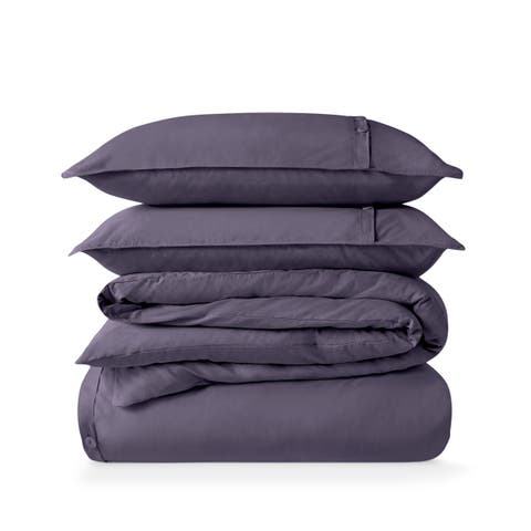 100% Organic Cotton Percale Duvet Cover and Sham Set