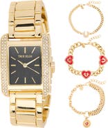 True Religion 4-Piece Tank Bracelet Watch & Bracelet Set