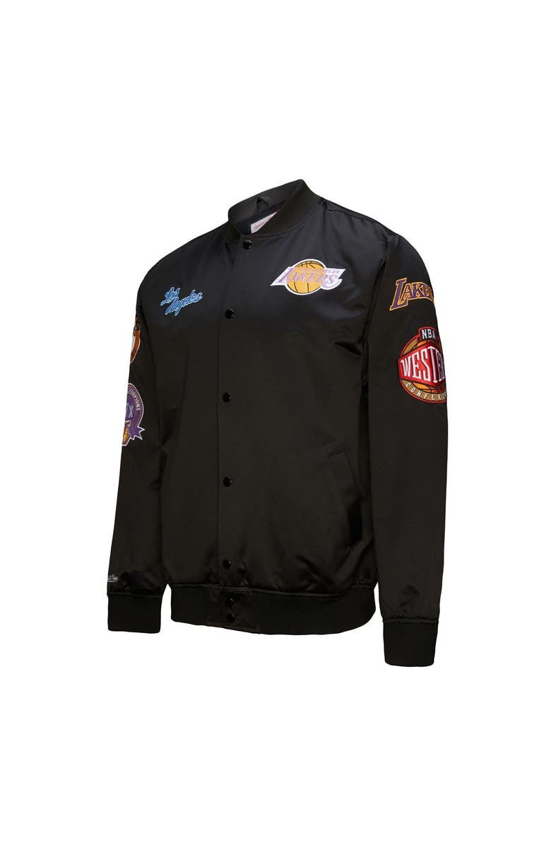 Mitchell & Ness Men's Mitchell & Ness Black Los Angeles Lakers Blackout Collection Vintage Full-Snap Satin Jacket, Alternate, color, Black