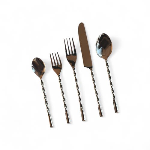 Meso Goods Ava Silver Flatware In Silver