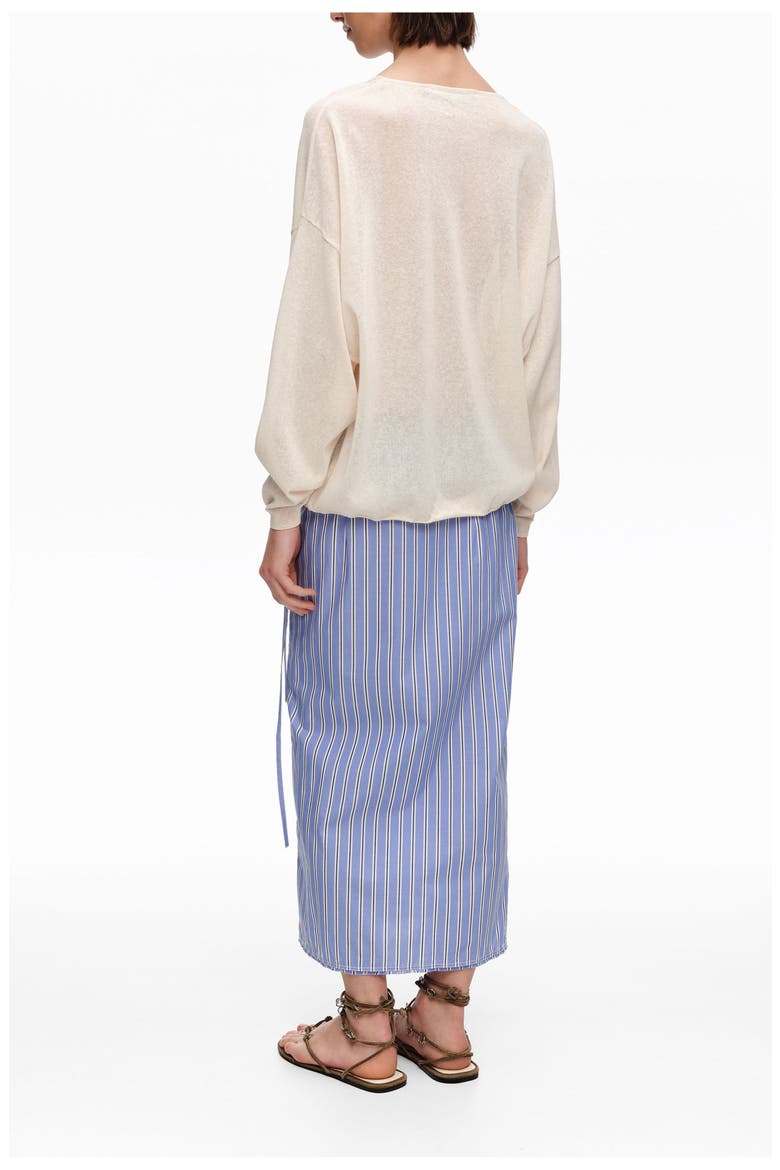 Straight Striped Sarong Skirt, Alternate, color, BLUE