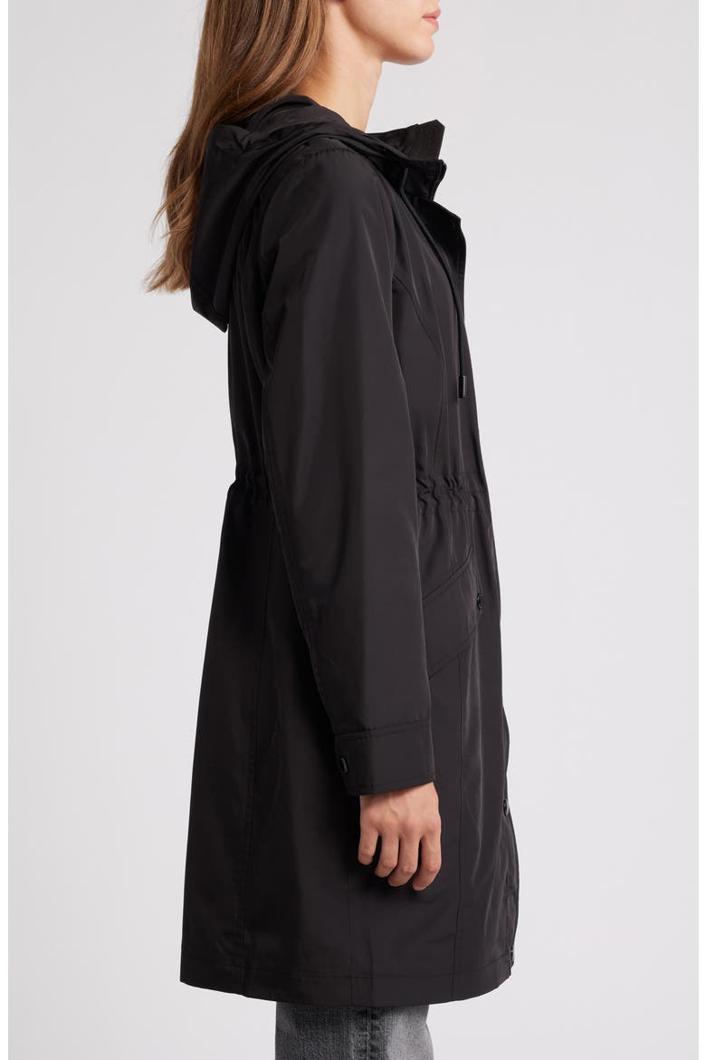 Water Resistant Hooded Anorak, Alternate, color, BLACK
