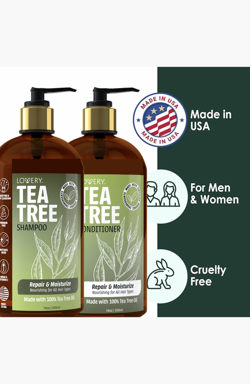 Lovery Tea Tree Shampoo And Conditioner Gift Set In Amber/green