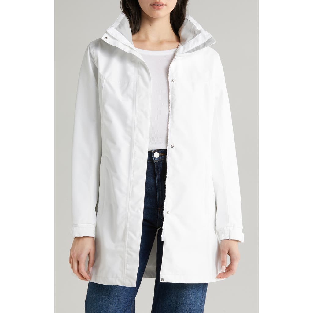Helly Hansen Aden Waterproof Hooded Longline Rain Jacket in White  product