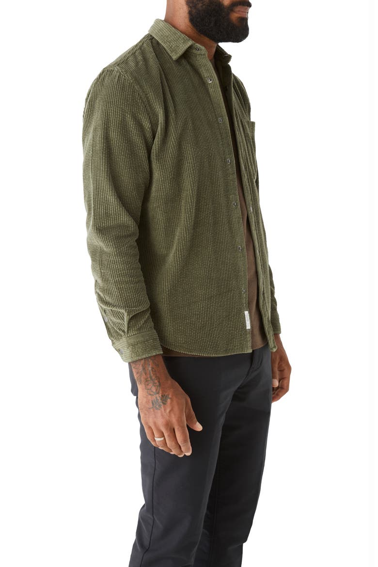 Washed Organic Cotton Corduroy Shirt Jacket, Alternate, color, GREEN