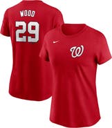 Nike Women's Nike James Wood Red Washington Nationals Fuse Name & Number T-Shirt