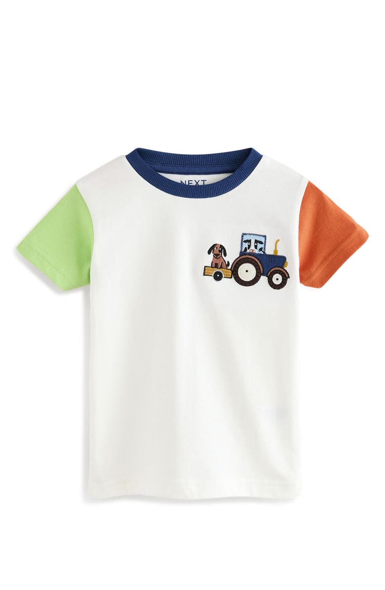 NEXT Kids' Farm Colorblock Cotton Graphic T-Shirt, Main, color, 