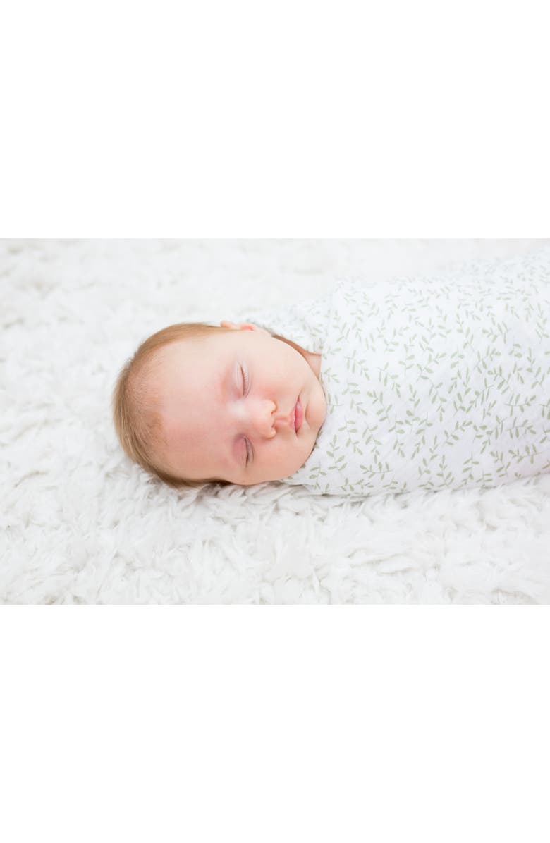 Lulujo Cotton Muslin Swaddle, Alternate, color, Greenery