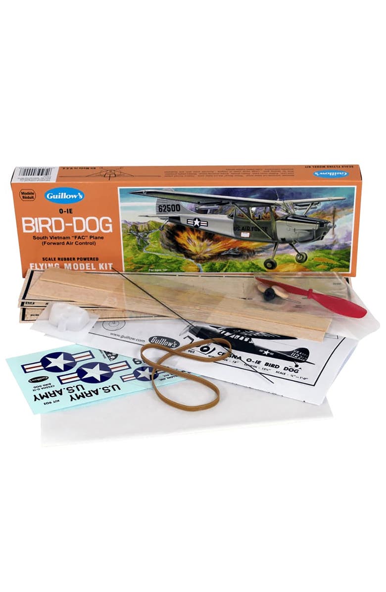 Guillow's Flying Model Kit, Cessna O-1E Bird-Dog, Diy Airplane Building Kit, Alternate, color, Multicolored
