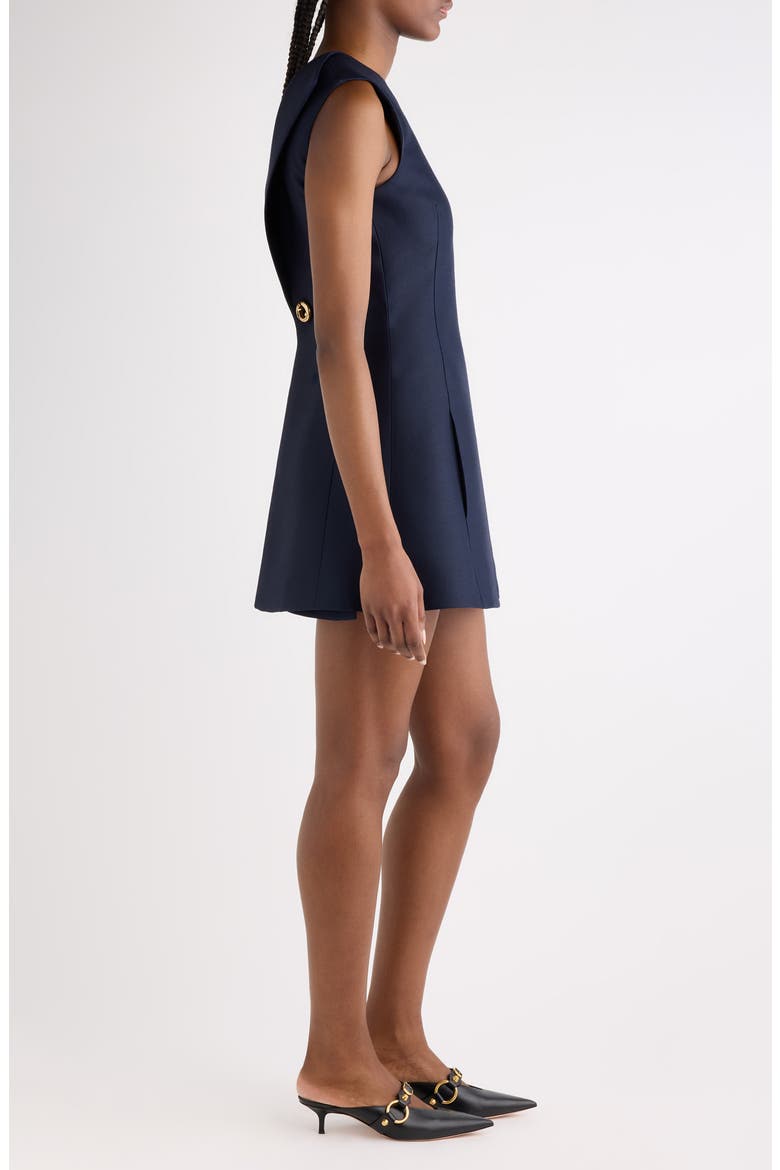 Wool & Silk A-Line Minidress, Alternate, color, 8065 GOLD/ METALLIC