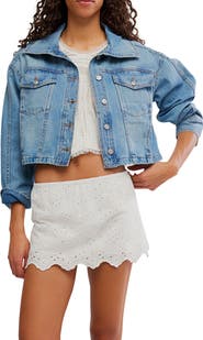 Free People Eyes On You Floral Eyelet Embroidered Miniskort