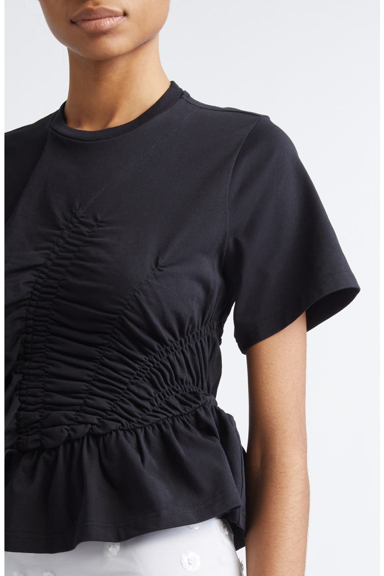 Ace Smocked Jersey Peplum T-Shirt, Alternate, color, BLACK