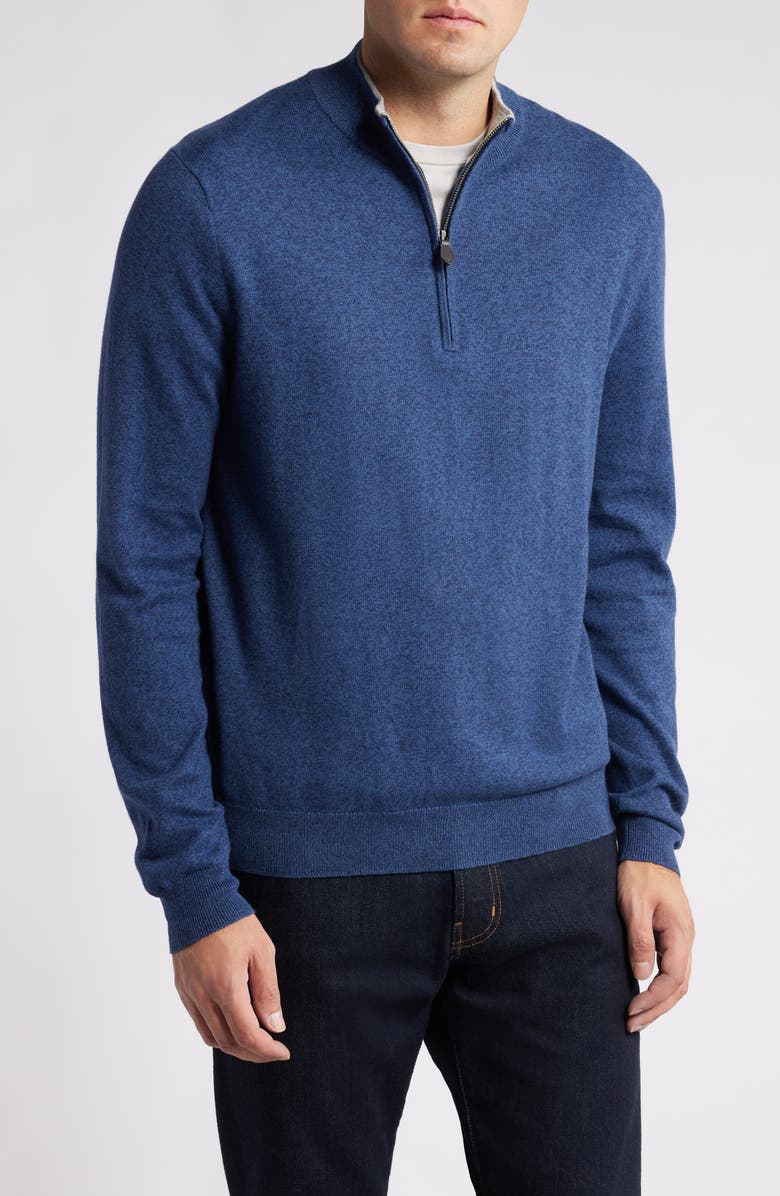 Scott Barber Cotton & Cashmere Quarter Zip Sweater, Main, color,