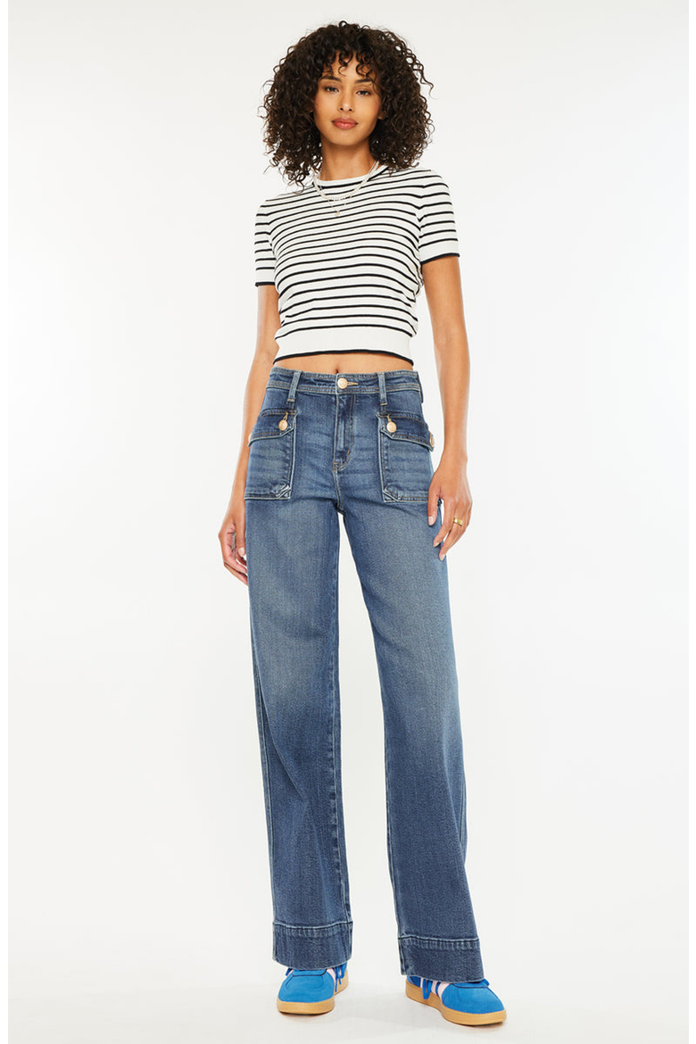 Luka High Rise Wide Leg Jeans, Alternate, color, Dark Wash