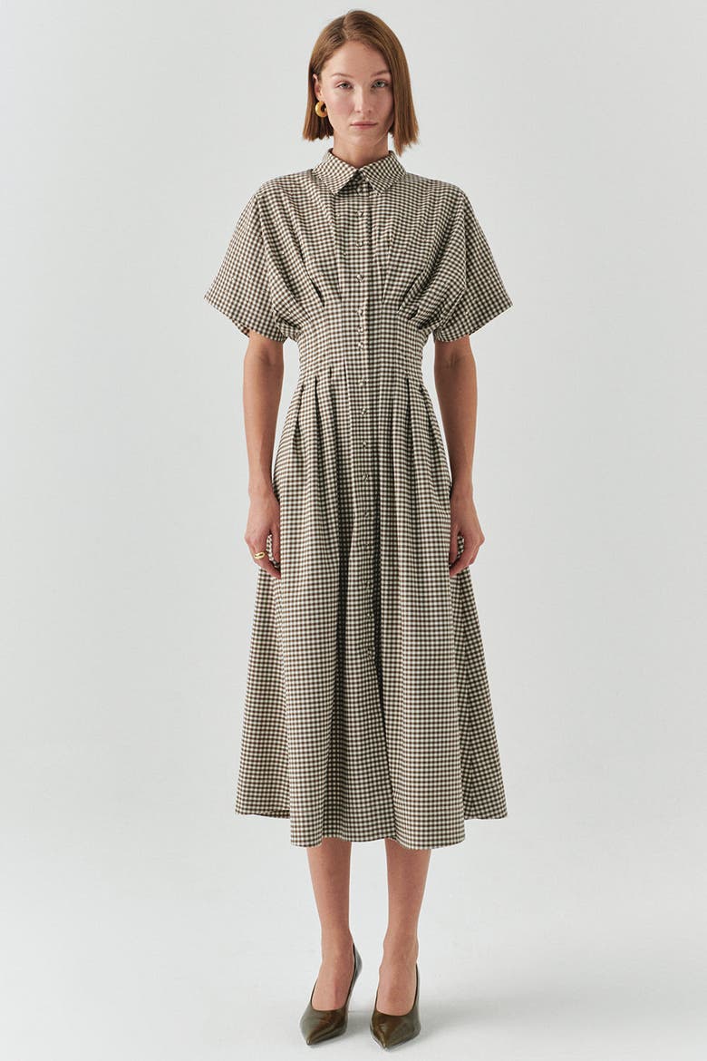 Jream Shirt Collar Midi Dress, Alternate, color, ECRU