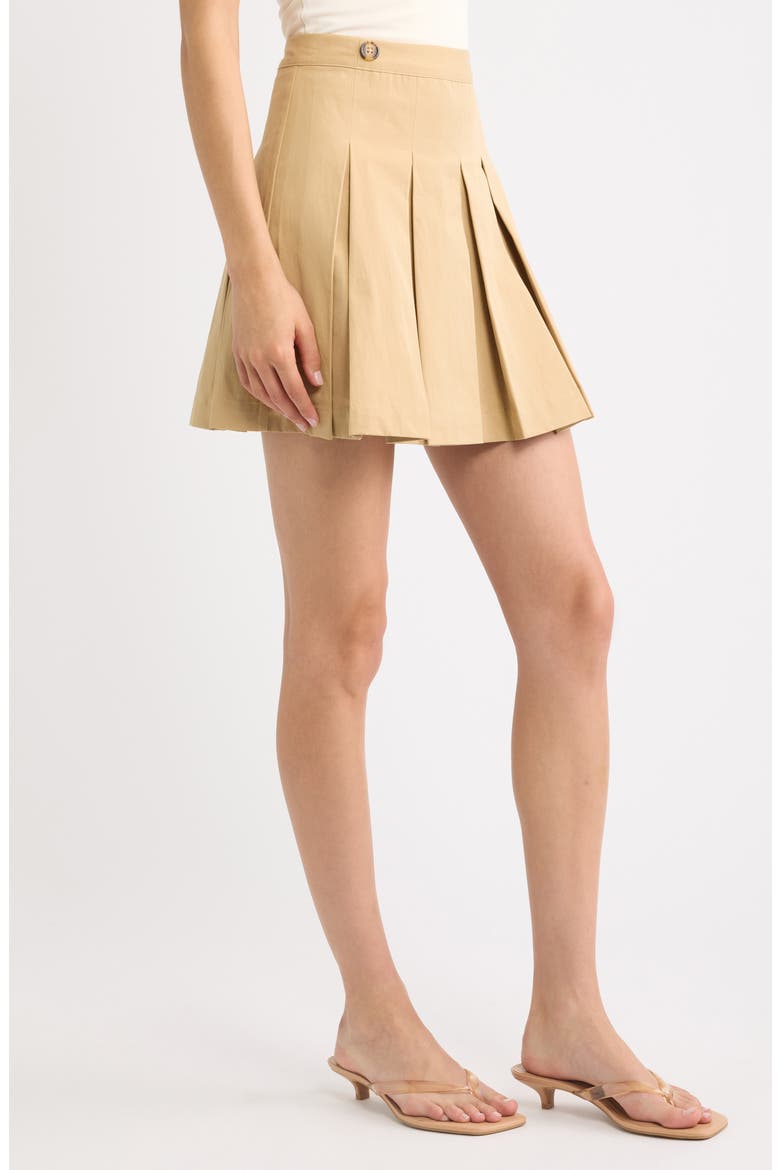 WILLOW PLEATED MINI SKIRT, Alternate, color, TAUPE