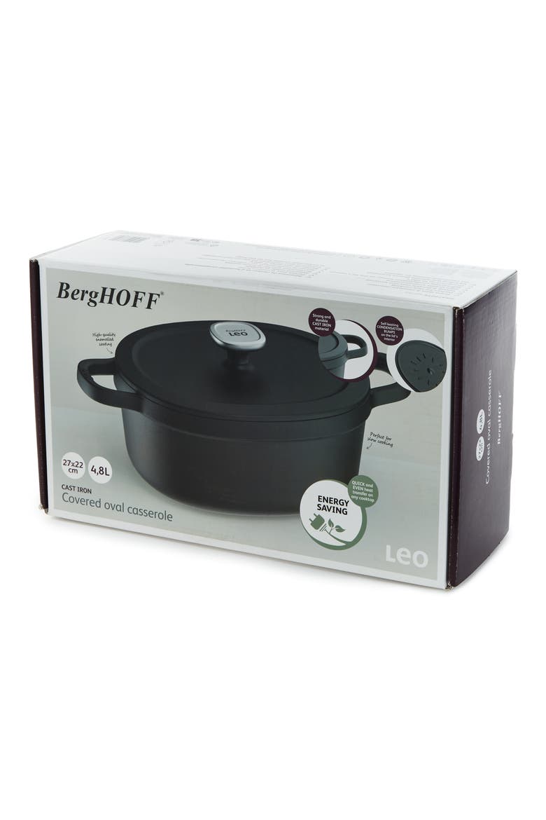Leo Graphite Enameled Cast Iron Stockpot, Alternate, color, BLACK