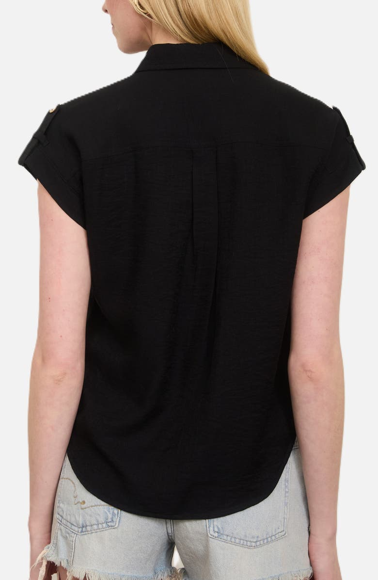 Blu Pepper Button Front Shirt, Alternate, color, Black