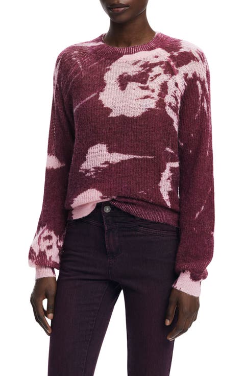 Abstract Print Crewneck Sweater