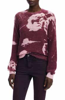 Abstract Print Crewneck Sweater