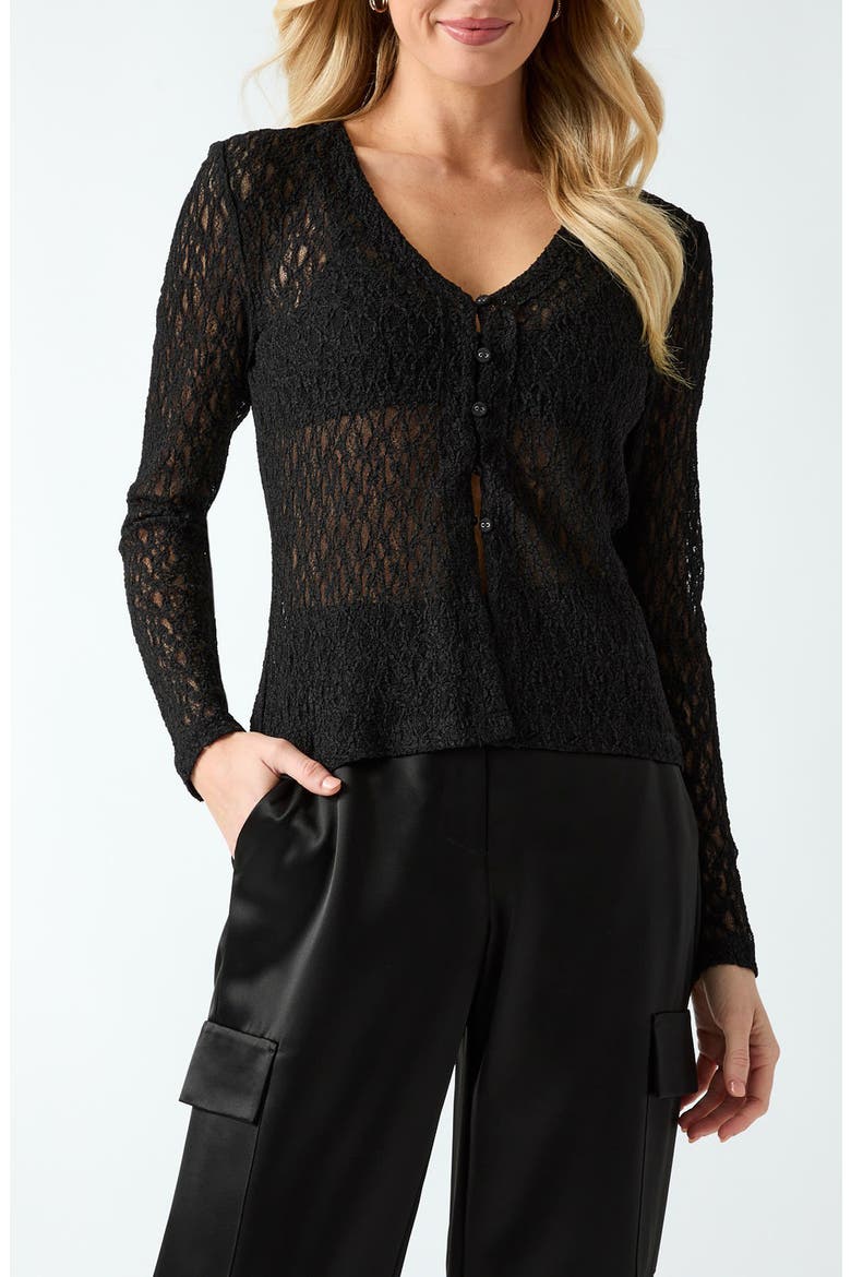 Matilde Lace Cardigan Top, Main, color, JBLACK-BLACK