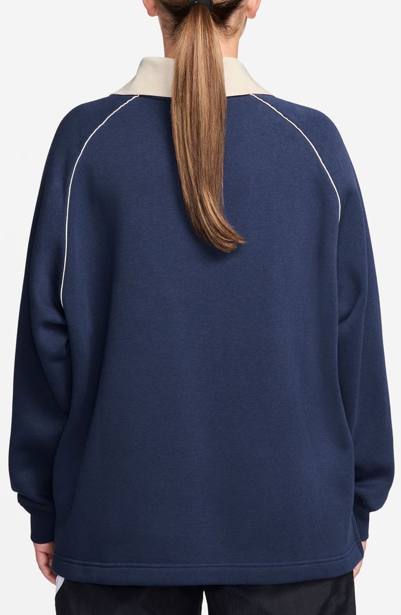 Nike Sportswear Phoenix Johnny Collar Fleece Sweatshirt, Alternate, color, 410 Mnnavy/Ltowbr