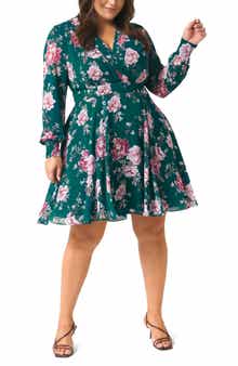 Ever New Freya Floral Long Sleeve A-Line Dress