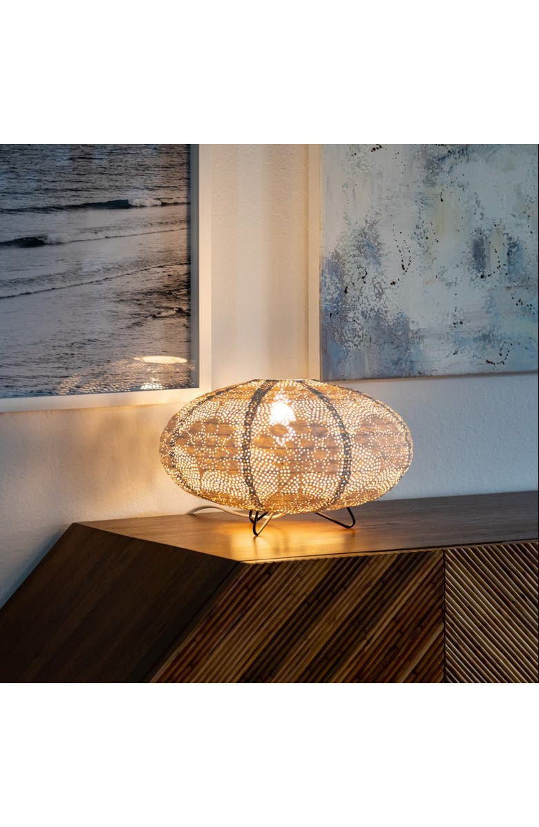 Allsop Home & Garden Soji Stella Solace Oval Yarrow Table Lamp, Alternate, color, White