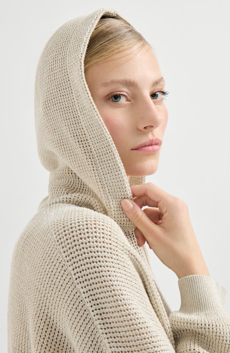 Brunello Cucinelli Sparkling net sweatshirt, Alternate, color, Oat