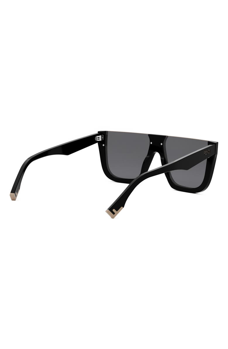 Fendi 'Fendi Way Flat Top Sunglasses, Alternate, color, Shiny Black / Smoke
