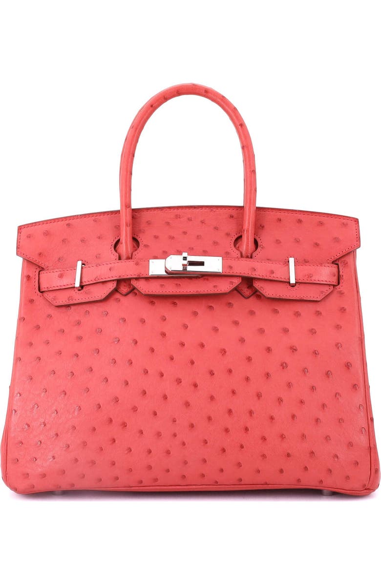 Pre-Owned Hermes Birkin Handbag Pink Ostrich with Palladium Hardware 30, Main, color,