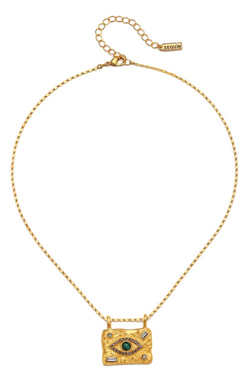 Sequin See No Evil Talisman Necklace In Gold