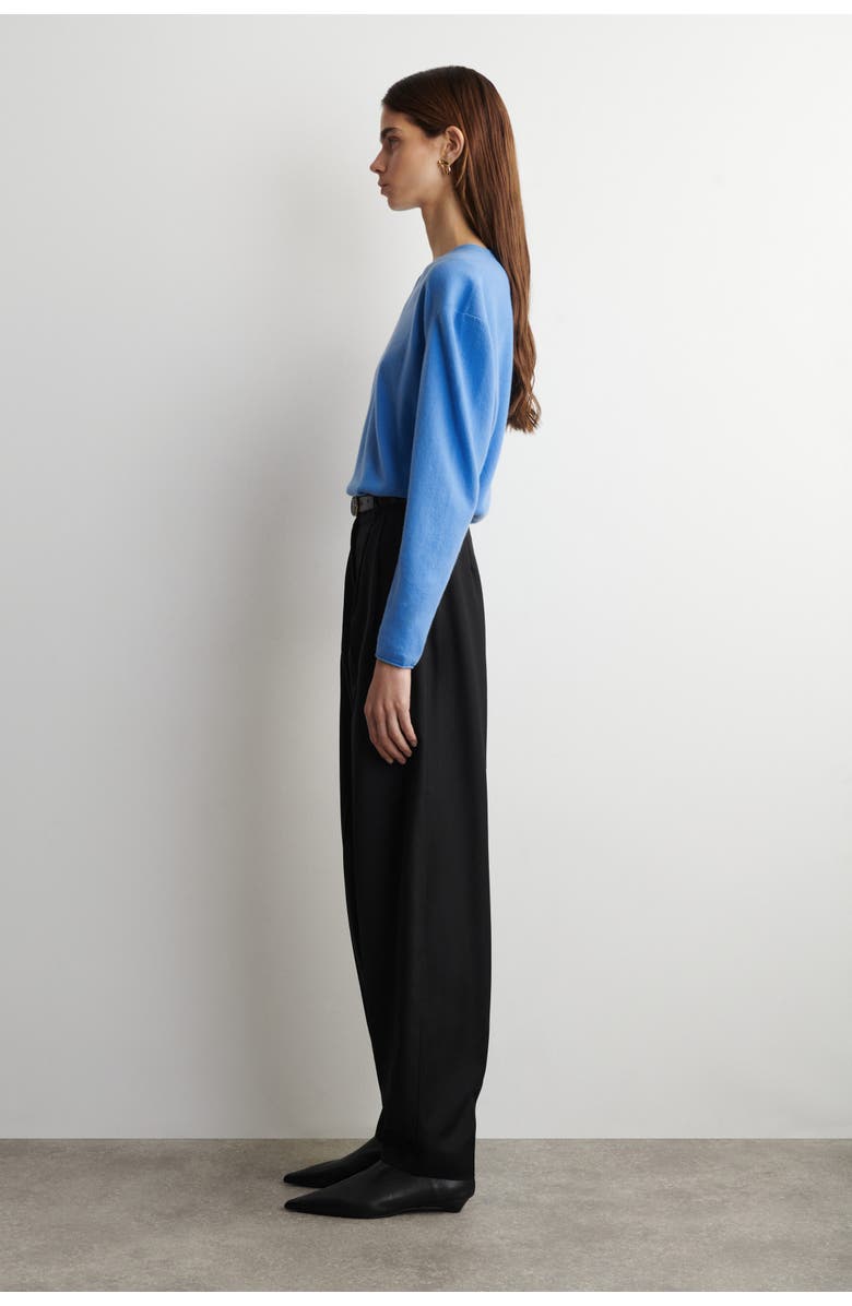 COS Merino Wool V-neck Jumper, Alternate, color, Blue