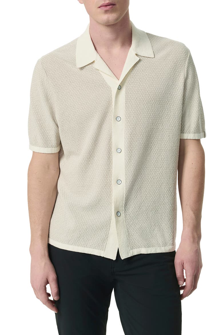 Zigzag Avery Zuma Toweling Camp Shirt, Main, color, IVORY