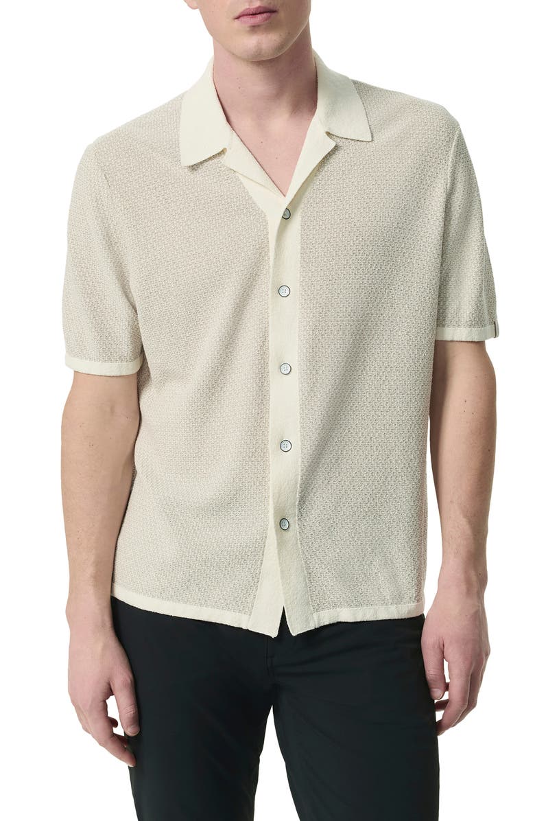 rag & bone Zigzag Avery Zuma Toweling Camp Shirt, Main, color, Ivory