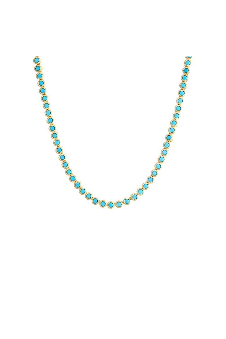 Turquoise CZ Bezel Tennis Necklace, Main, color, Turquoise