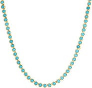 BY ADINA EDEN Turquoise CZ Bezel Tennis Necklace