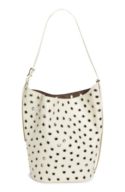 Brant Grommet Leather Bucket Bag