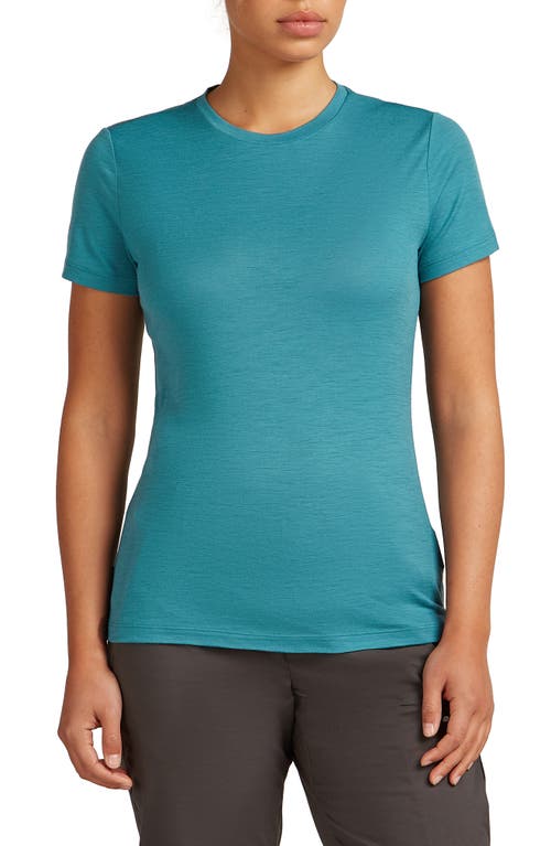 Icebreaker Tech Lite Iii Merino Wool Crewneck Shirt In Blue
