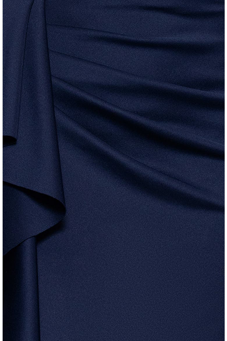Ruffle One-Shoulder Scuba Knit Gown, Alternate, color, MIDNIGHT
