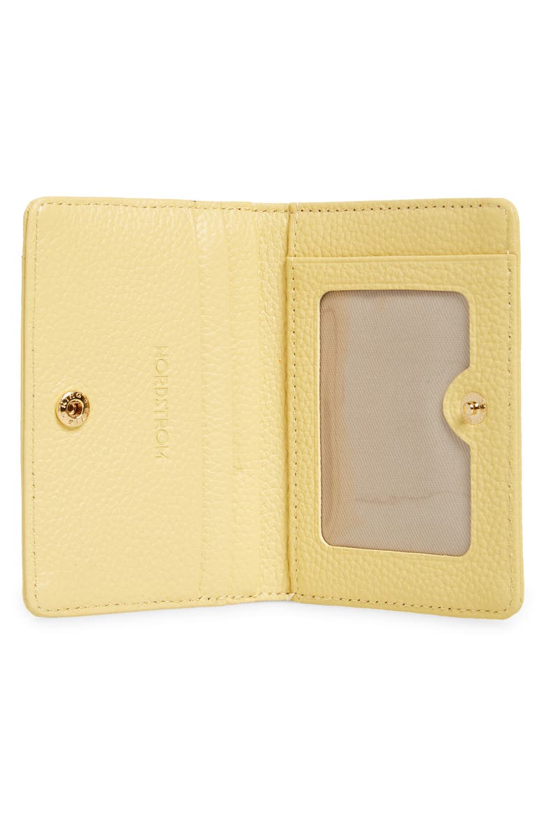Ruby Pebbled Leather Cardholder, Alternate, color, YELLOW SLICE