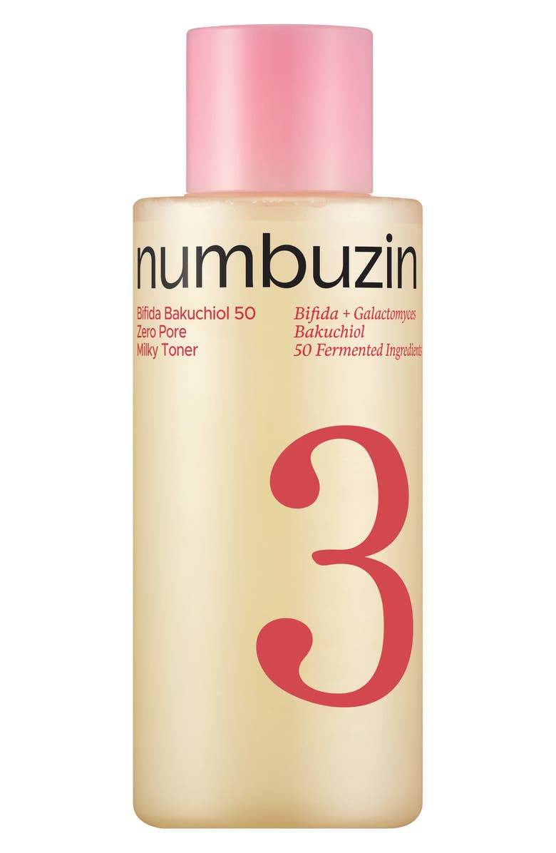 Numbuzin No.3 Bifida Bakuchiol Zero Pore Milky Toner, Main, color,