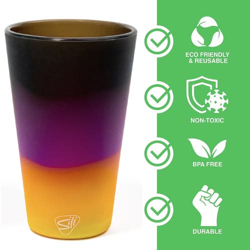 Silipint Silicone 16oz Pint Glasses 4 Pack (2) Sun Storm & (2) Moon Beam