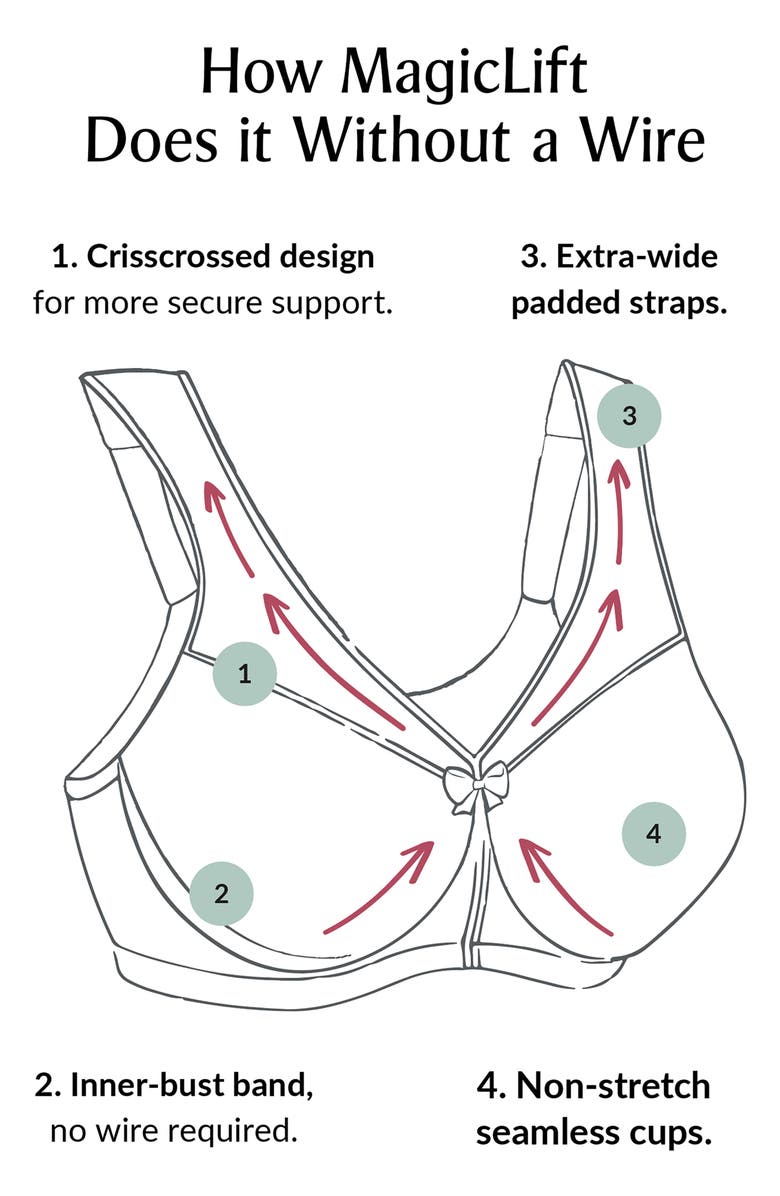 Glamorise MagicLift<sup>®</sup> Seamless Support T-Shirt Bra, Alternate, color, Black