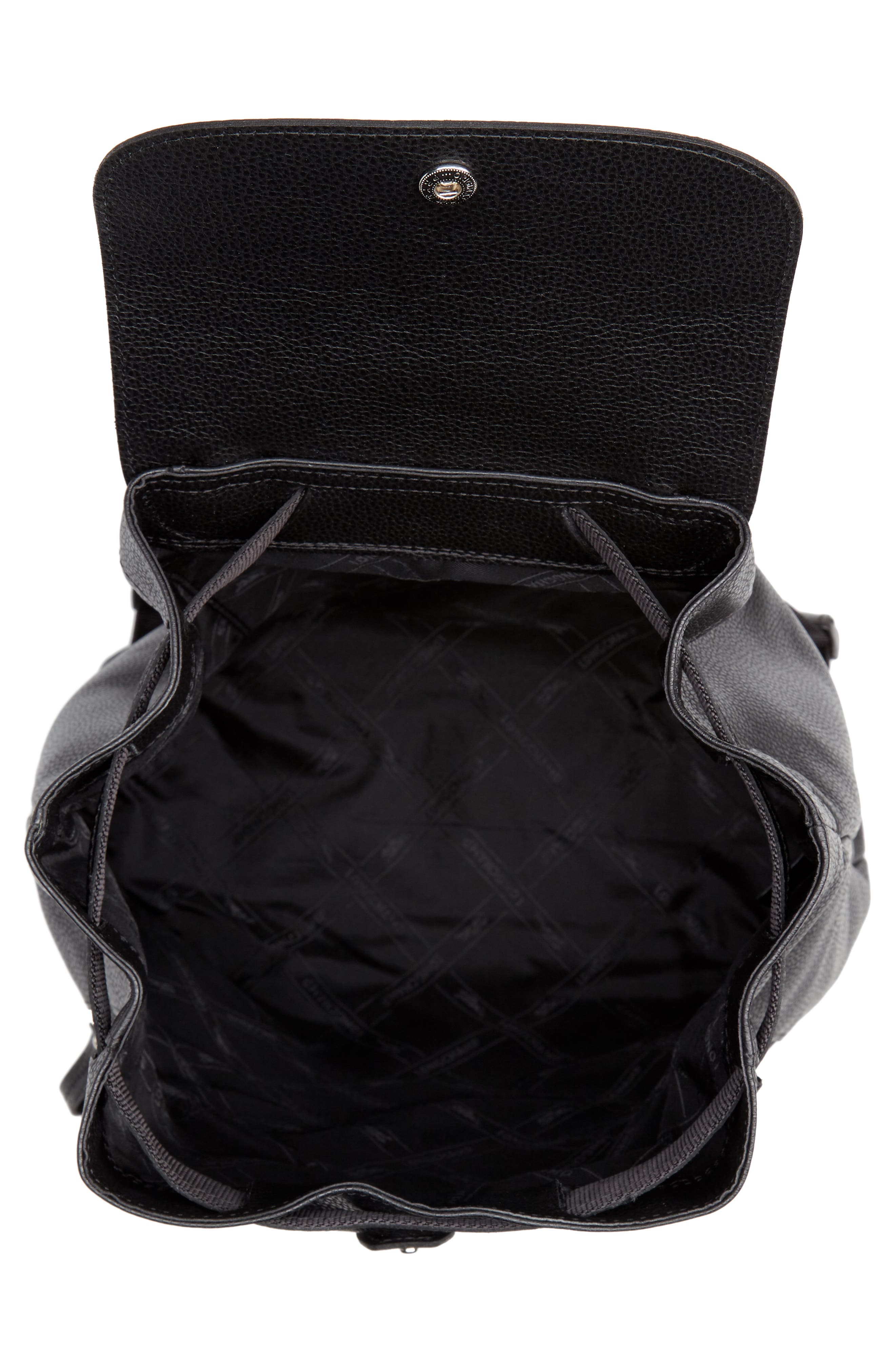 Veau Leather Backpack, Alternate, color, BLK/NICKEL