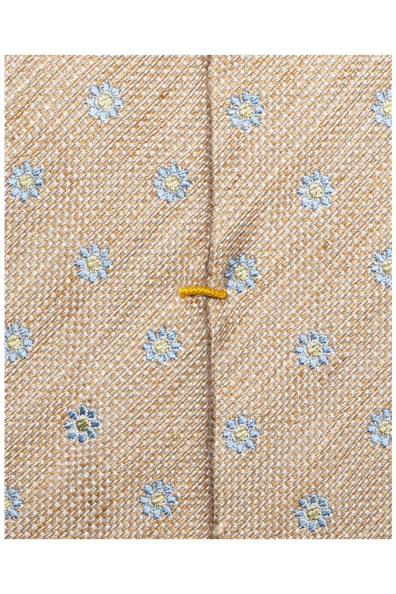 Beige Floral Linen & Silk Tie, Alternate, color, LIGHT BEIGE