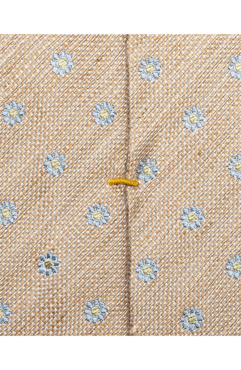 Eton Beige Floral Linen & Silk Tie, Alternate, color, Light Beige